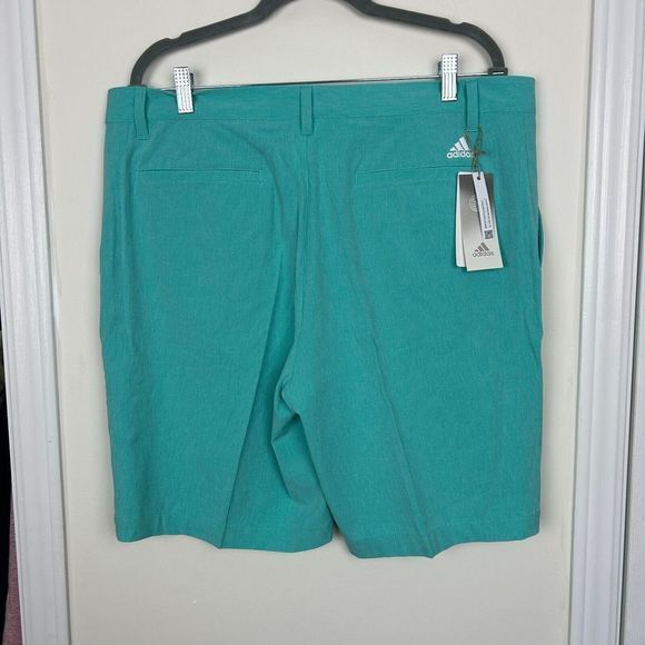 NEW Adidas Men's‎ 42 Crosshatch Golf Shorts Poly Blend Lightweight, Sea Green - Picture 6 of 8